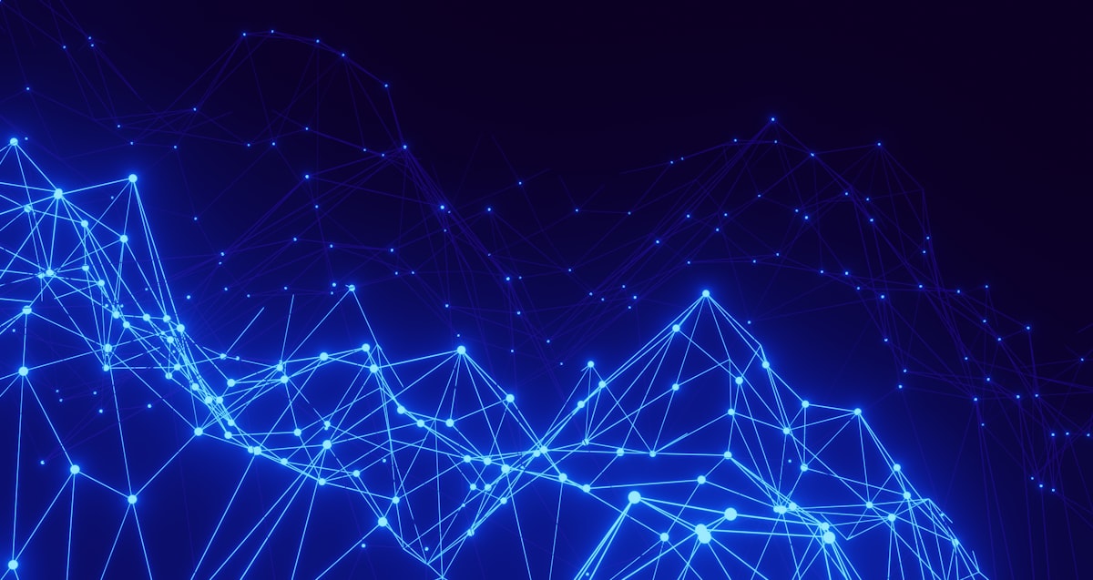 Red de datos abstracta representando la fusión de plataformas de ingeniería de datos