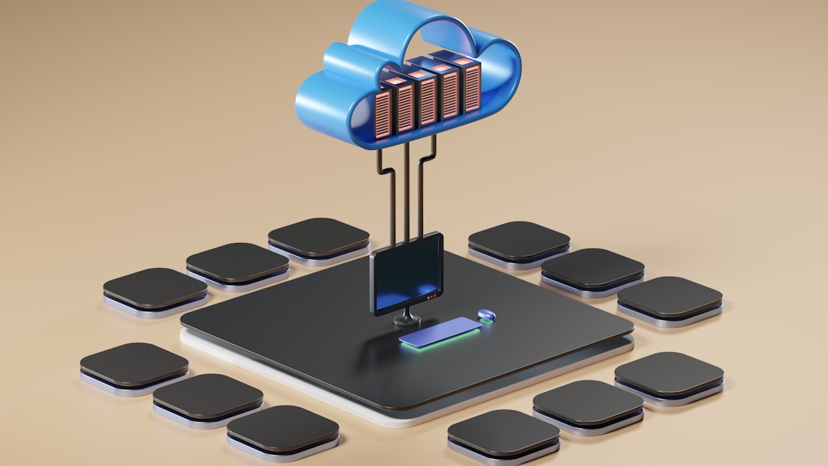 Ilustración de cloud computing e infraestructura de datos