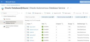 Pantallazo de Oracle Autonomous Database