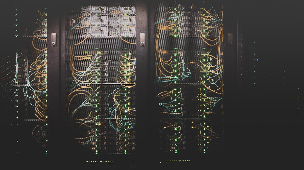 Sala de servidores de centro de datos para inteligencia artificial